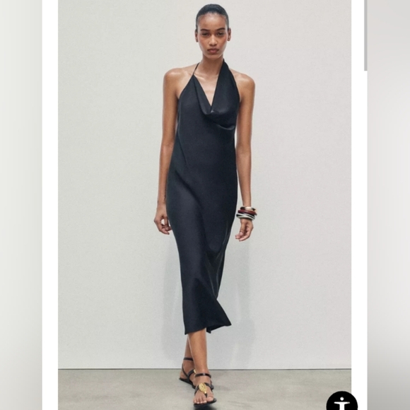 Zara Asymmetric Satin Dress - Picture 1 of 8